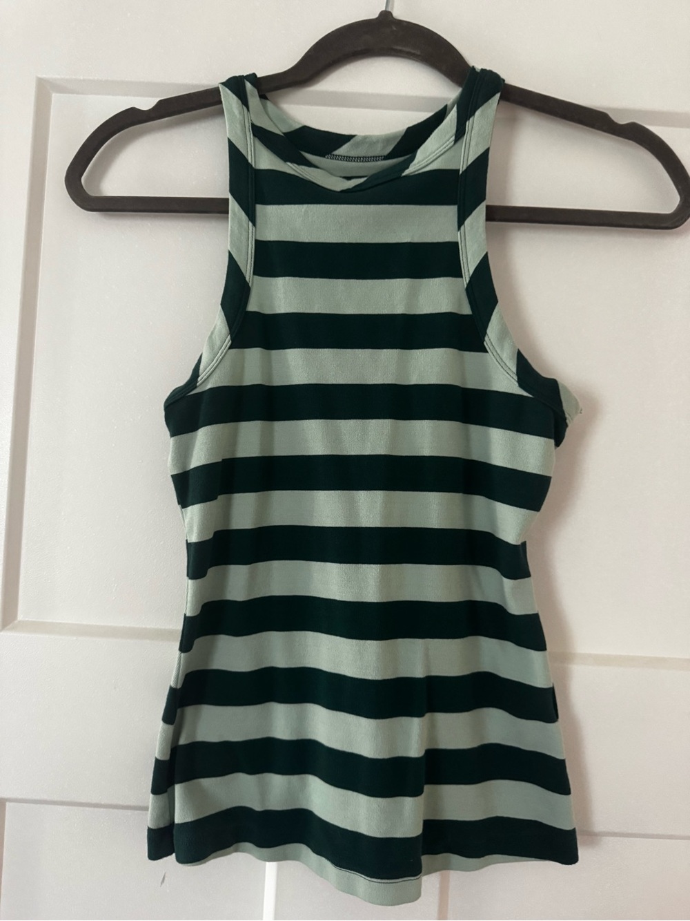 Maeve Green Striped Racerback Tank Top - S